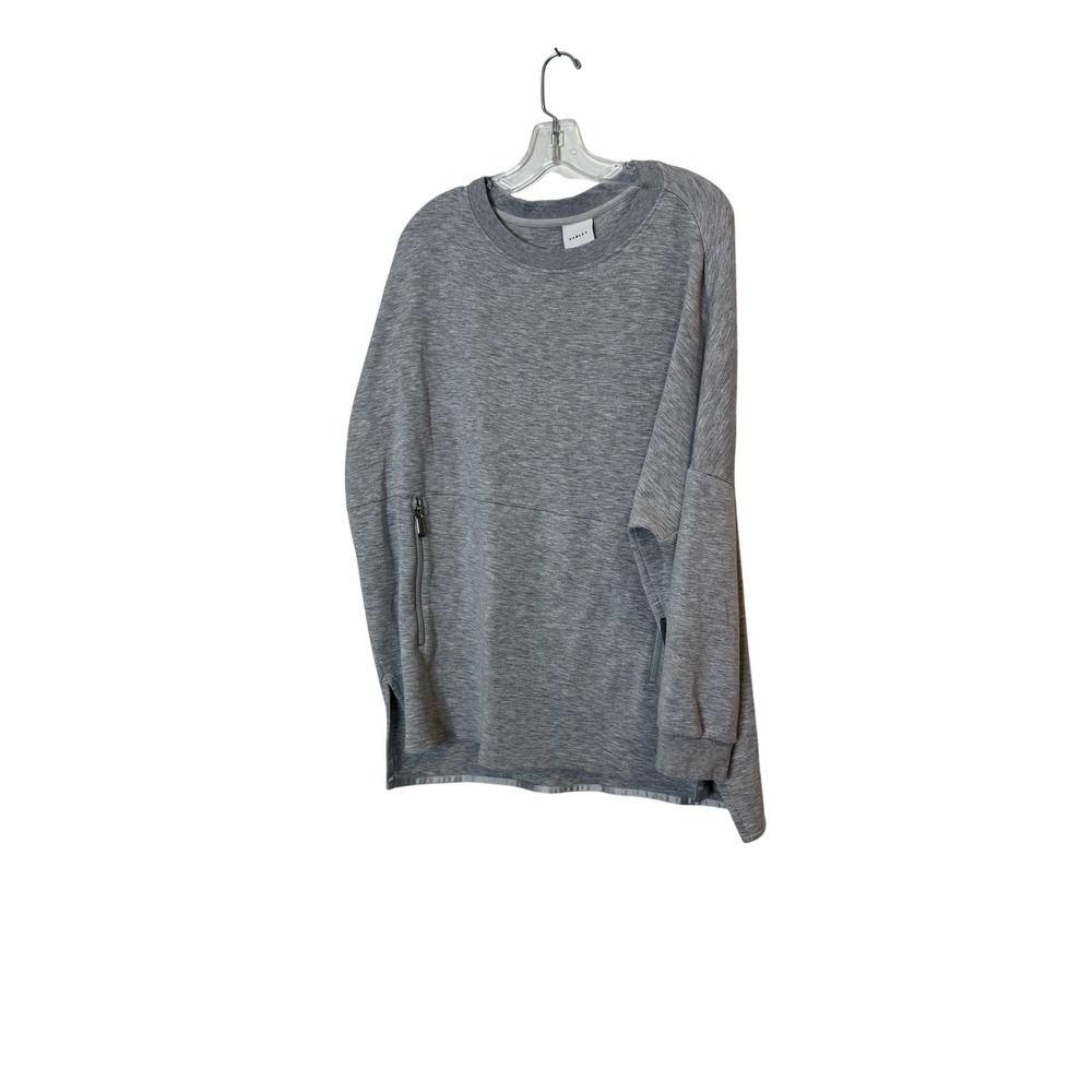Varley Sweatshirt Womens XL Gray Crewneck Zip Pocket Pullover Raglan Sleeve